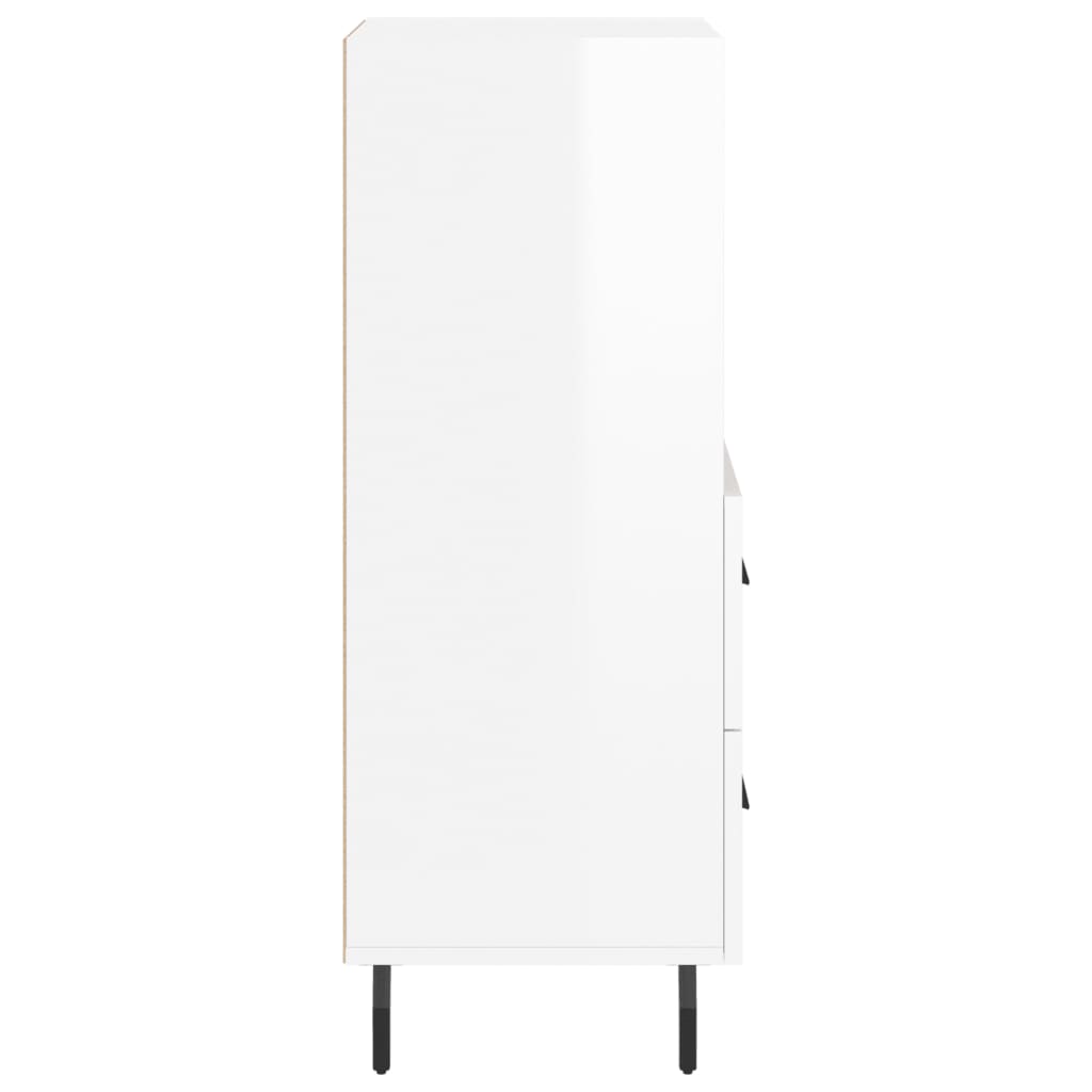 Buffet Blanc brillant 34,5x34x90 cm Bois d'ingénierie - XIOS