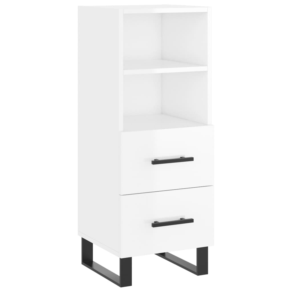 Buffet Blanc brillant 34,5x34x90 cm Bois d'ingénierie - XIOS