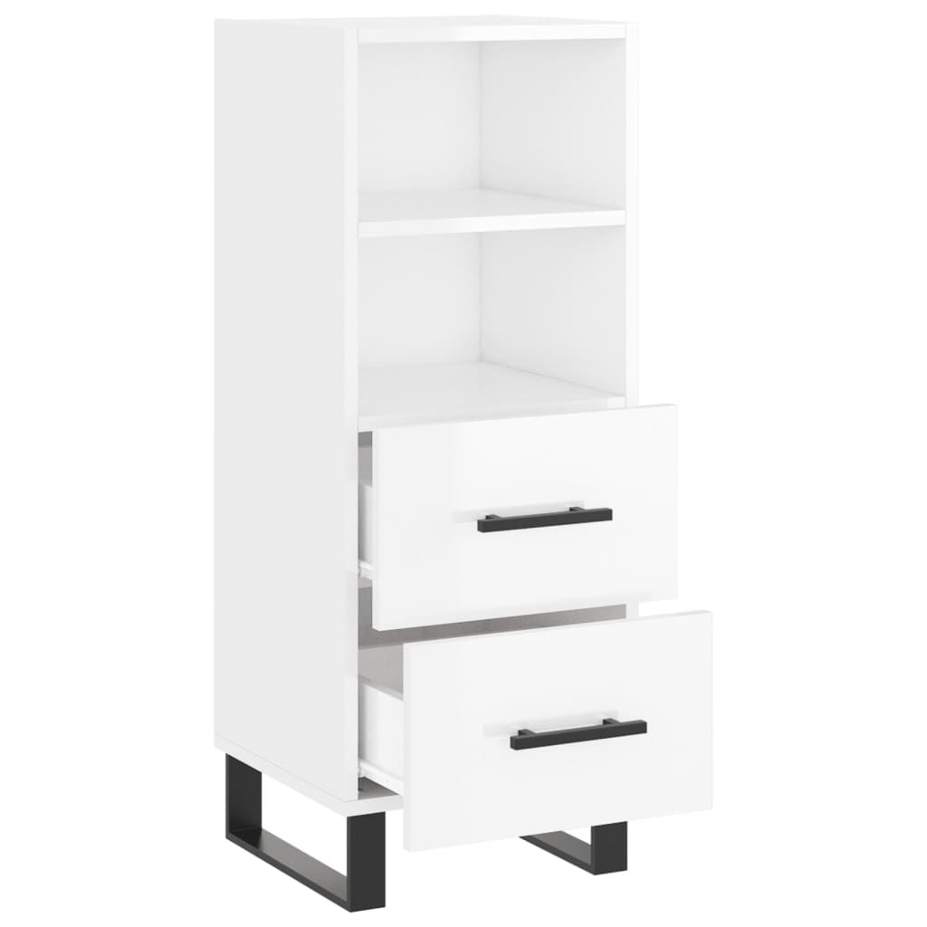 Buffet Blanc brillant 34,5x34x90 cm Bois d'ingénierie - XIOS