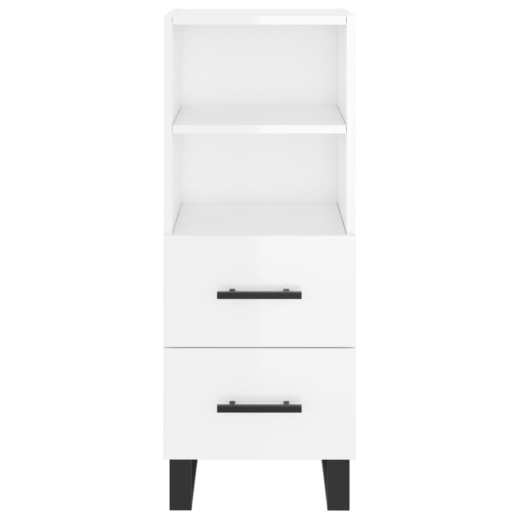 Buffet Blanc brillant 34,5x34x90 cm Bois d'ingénierie - XIOS