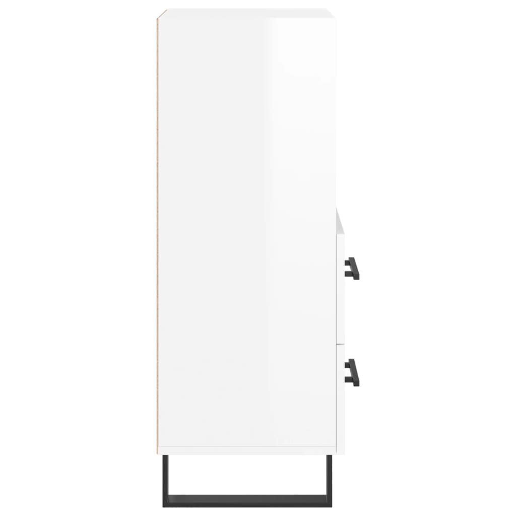 Buffet Blanc brillant 34,5x34x90 cm Bois d'ingénierie - XIOS