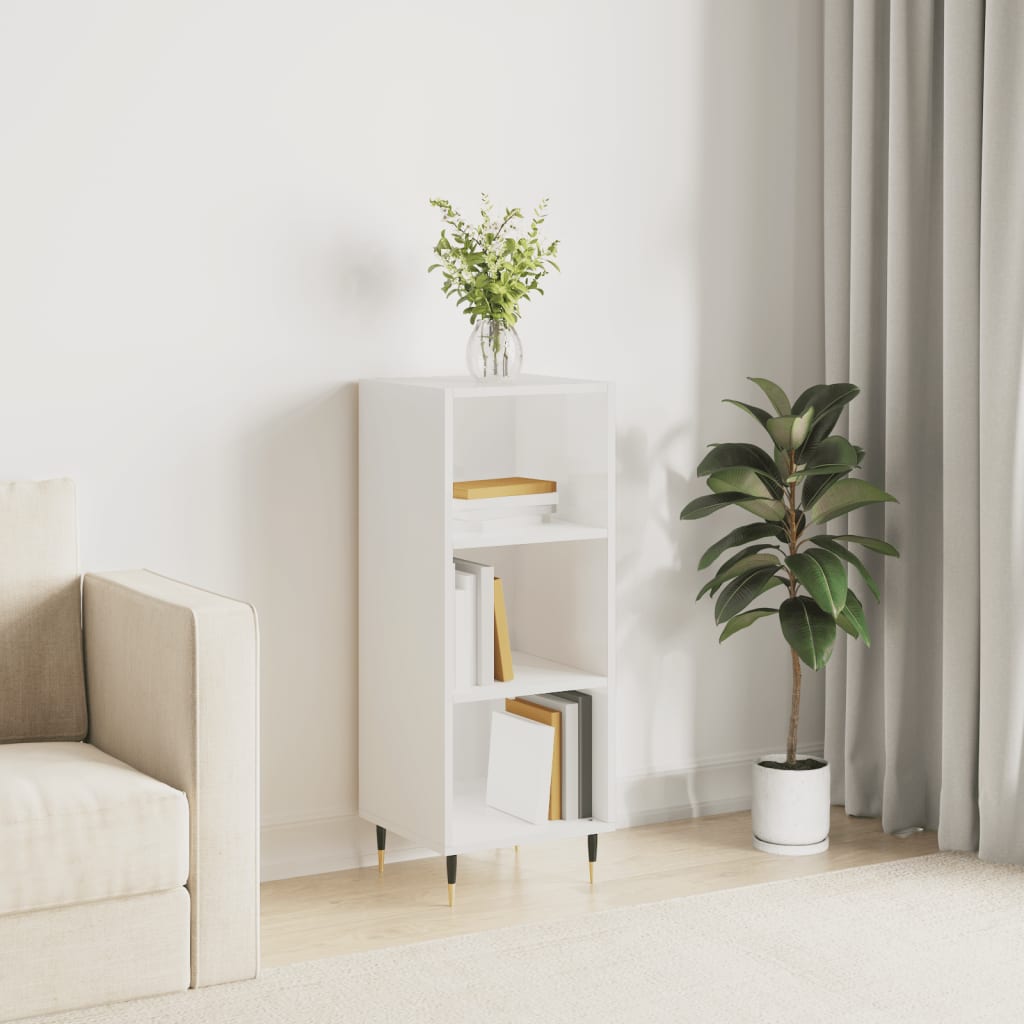 Buffet blanc brillant 34,5x32,5x90 cm bois d'ingénierie - XIOS