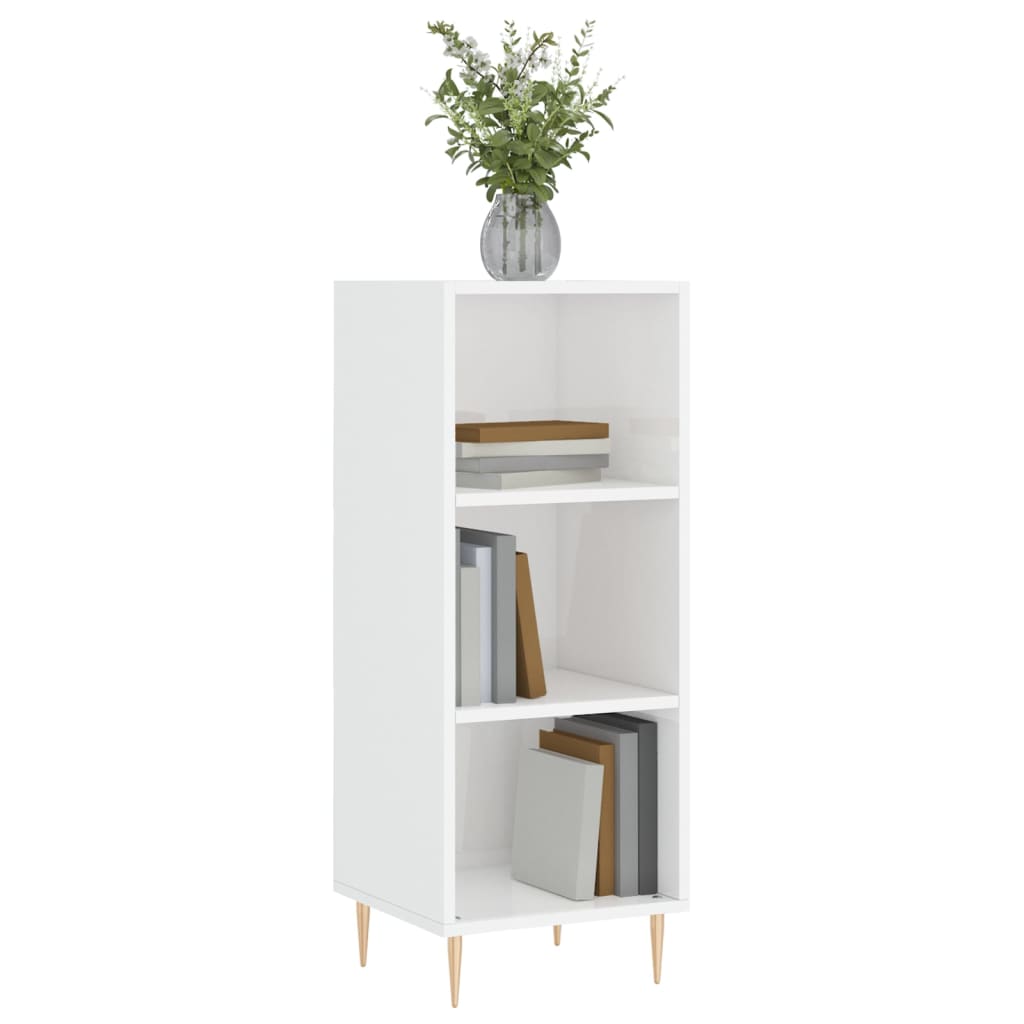 Buffet blanc brillant 34,5x32,5x90 cm bois d'ingénierie - XIOS