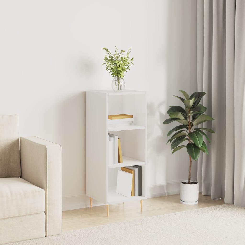 Buffet blanc brillant 34,5x32,5x90 cm bois d'ingénierie - XIOS