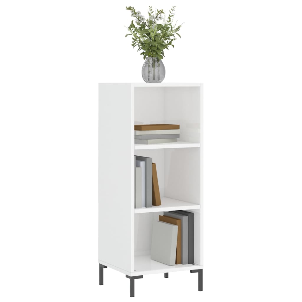 Buffet blanc brillant 34,5x32,5x90 cm bois d'ingénierie - XIOS