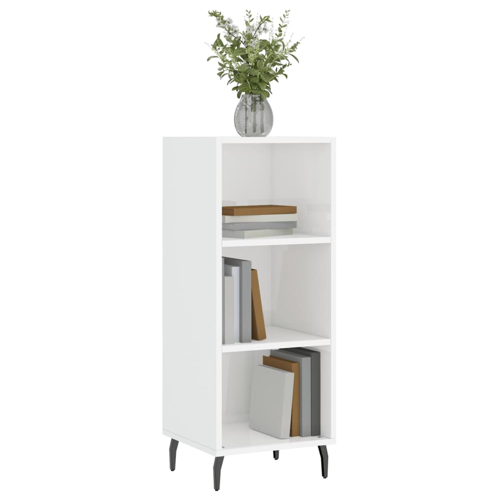 Buffet blanc brillant 34,5x32,5x90 cm bois d'ingénierie - XIOS