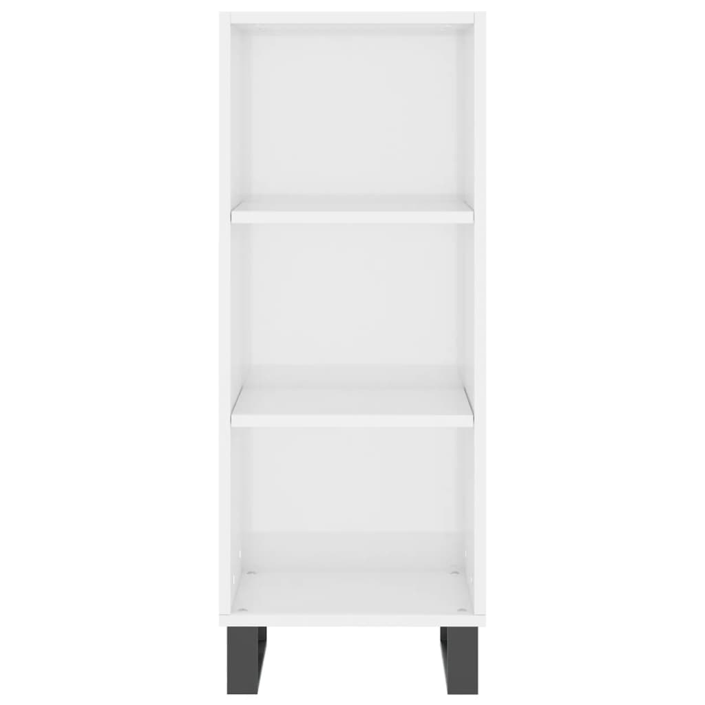 Buffet blanc brillant 34,5x32,5x90 cm bois d'ingénierie - XIOS