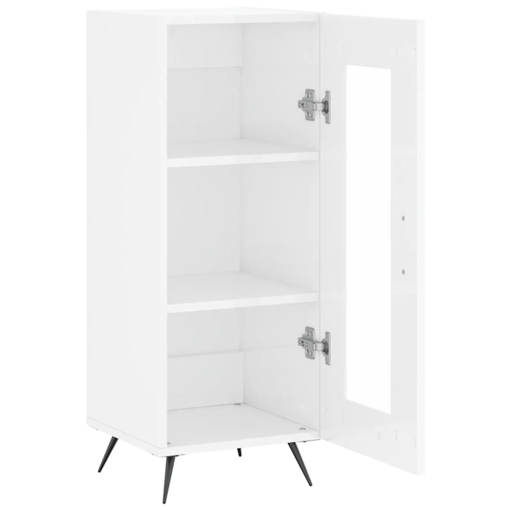 Buffet Blanc brillant 34,5x34x90 cm Bois d'ingénierie - XIOS