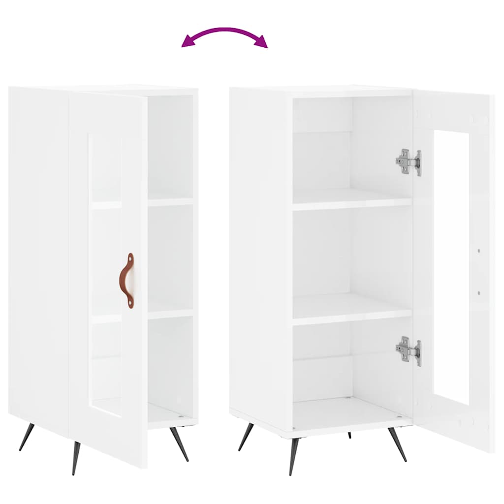 Buffet Blanc brillant 34,5x34x90 cm Bois d'ingénierie - XIOS