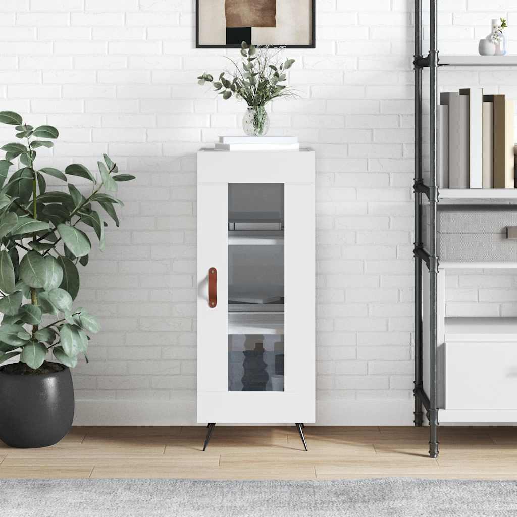 Buffet Blanc brillant 34,5x34x90 cm Bois d'ingénierie - XIOS