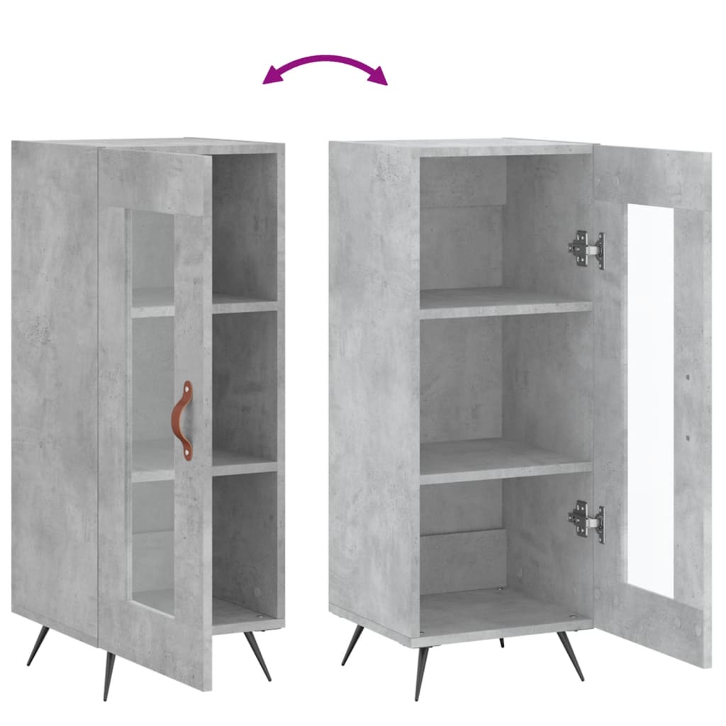 Buffet Gris béton 34,5x34x90 cm Bois d'ingénierie - XIOS