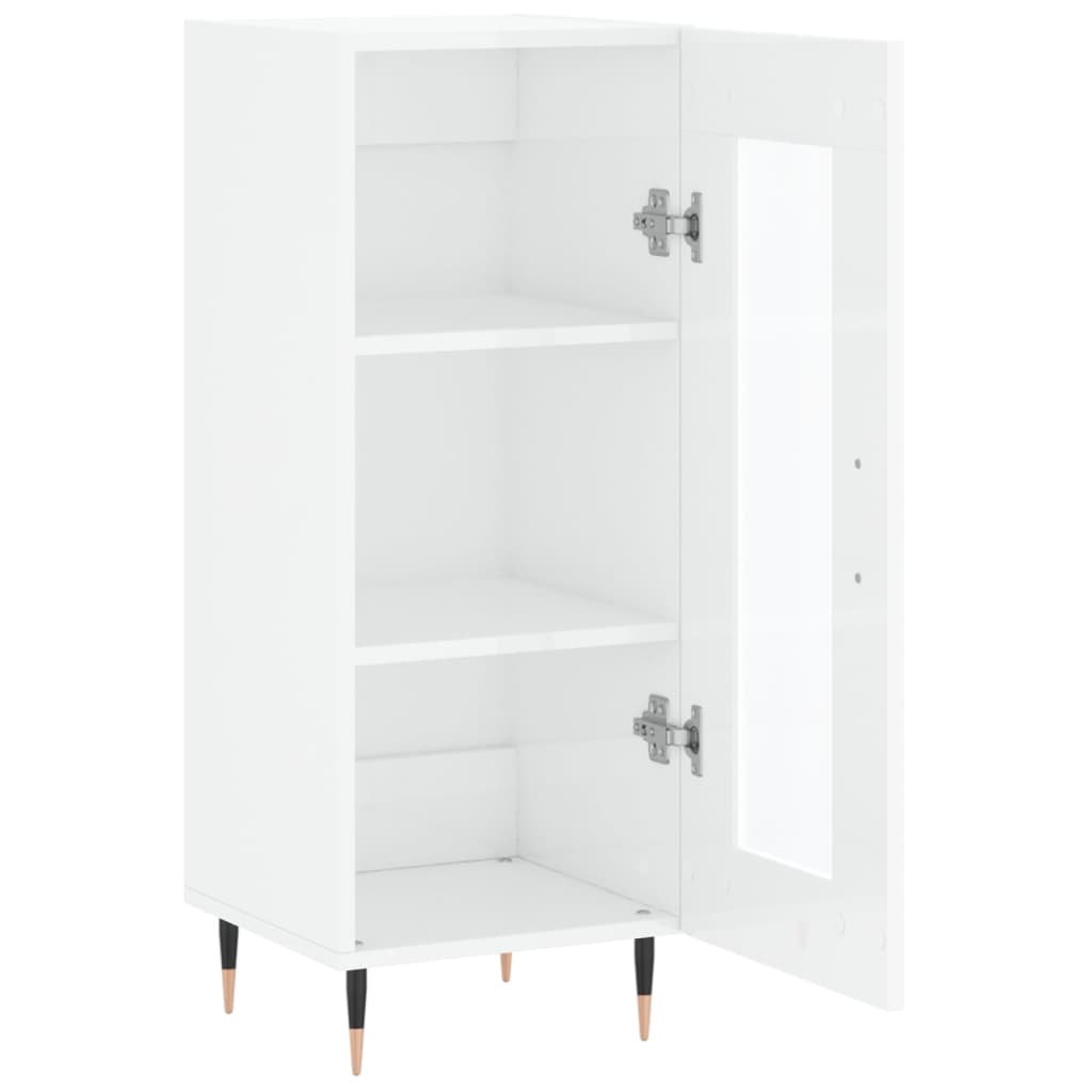 Buffet Blanc brillant 34,5x34x90 cm Bois d'ingénierie - XIOS