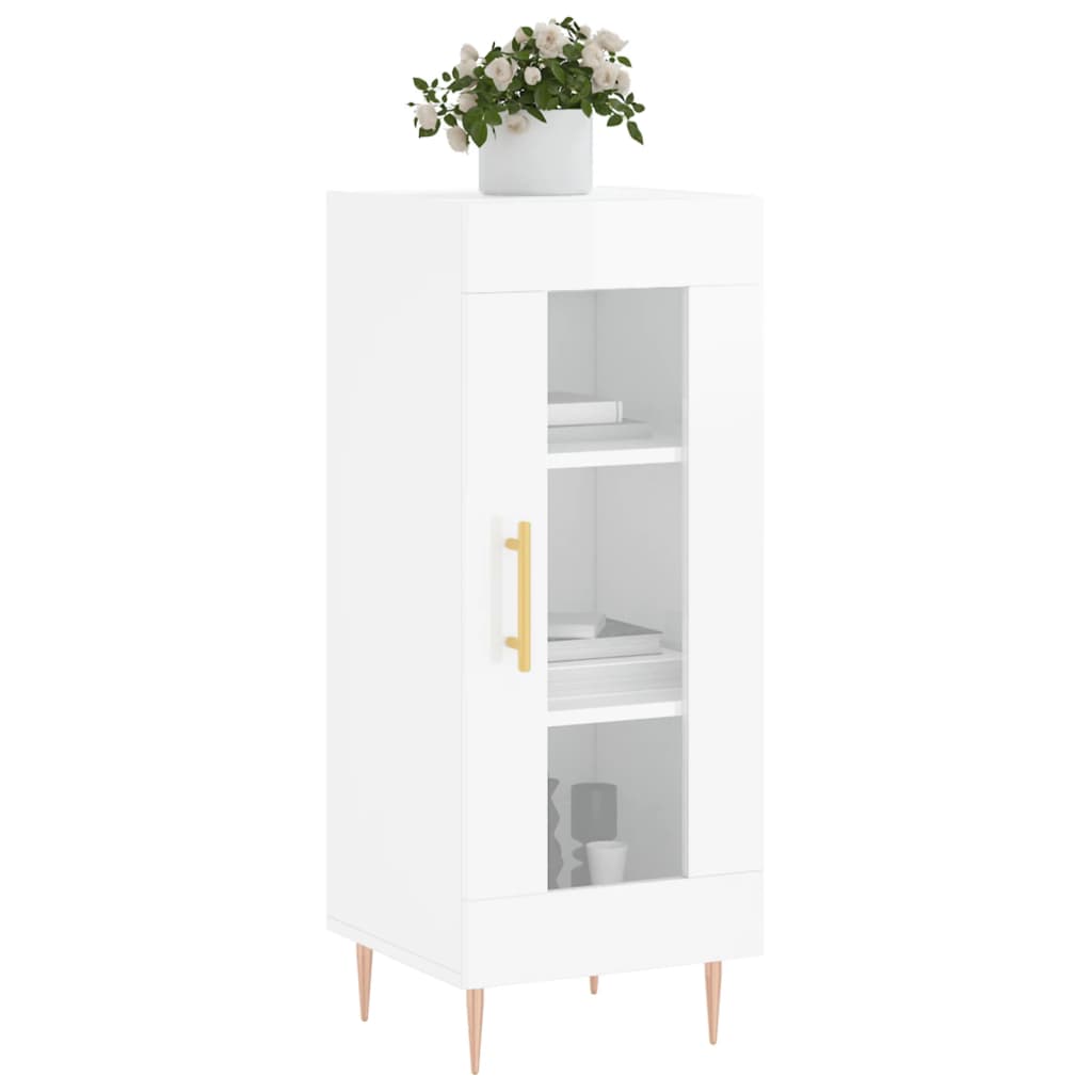 Buffet Blanc brillant 34,5x34x90 cm Bois d'ingénierie - XIOS