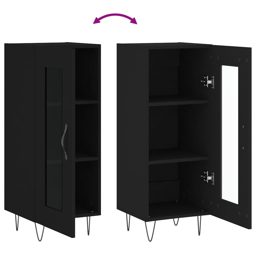 Buffet Noir 34,5x34x90 cm Bois d'ingénierie - XIOS