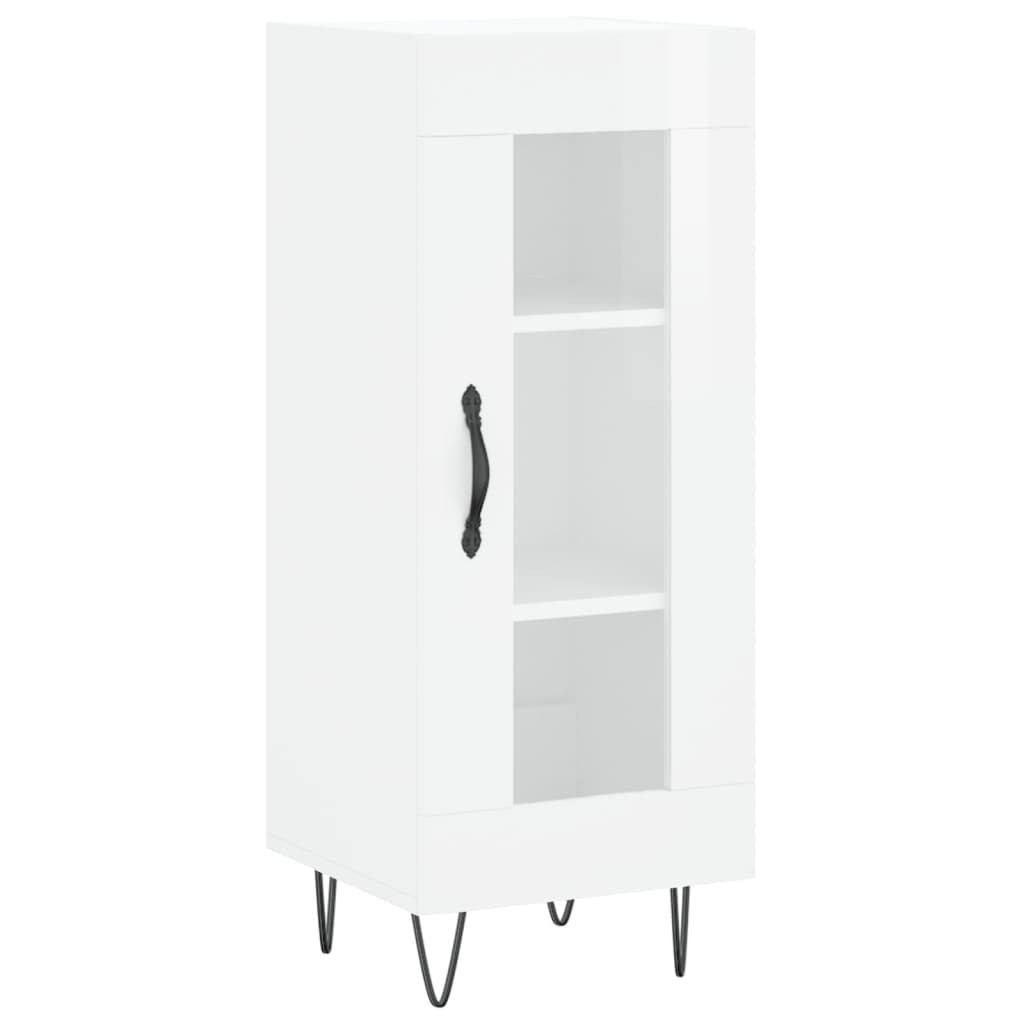 Buffet Blanc brillant 34,5x34x90 cm Bois d'ingénierie - XIOS