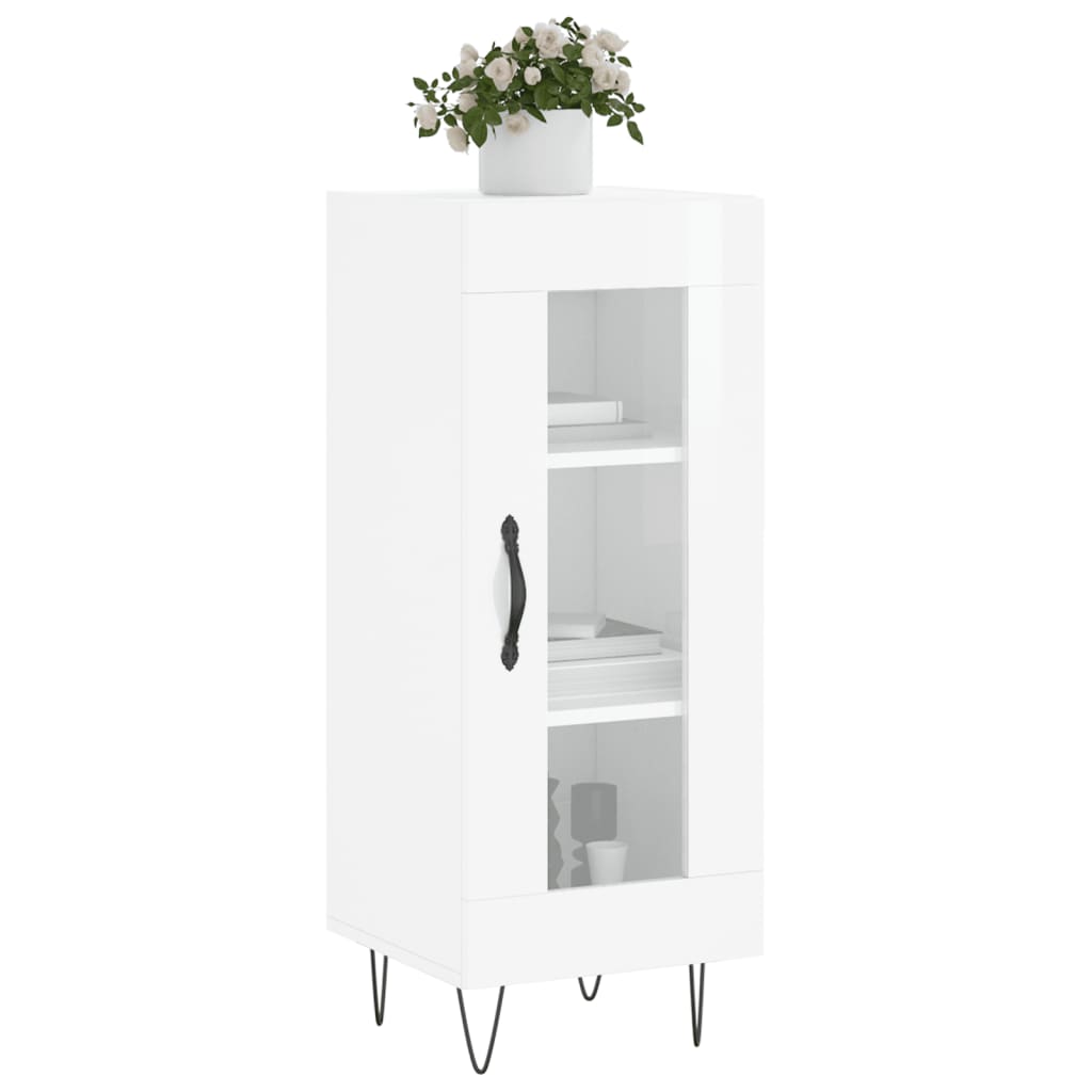 Buffet Blanc brillant 34,5x34x90 cm Bois d'ingénierie - XIOS