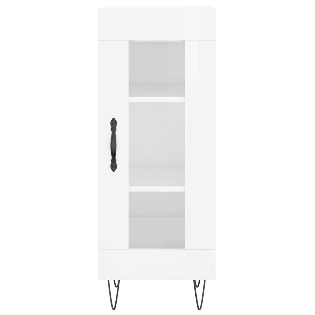 Buffet Blanc brillant 34,5x34x90 cm Bois d'ingénierie - XIOS
