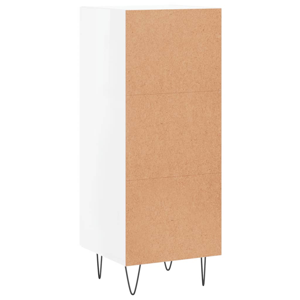 Buffet Blanc brillant 34,5x34x90 cm Bois d'ingénierie - XIOS