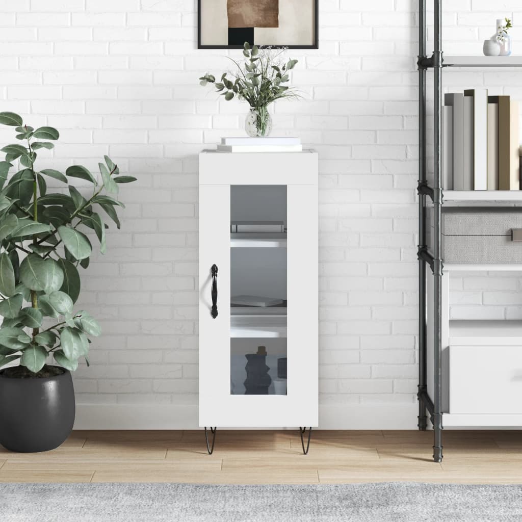 Buffet Blanc brillant 34,5x34x90 cm Bois d'ingénierie - XIOS