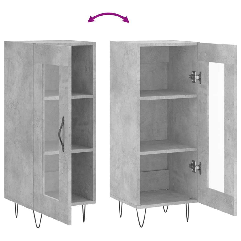 Buffet Gris béton 34,5x34x90 cm Bois d'ingénierie - XIOS