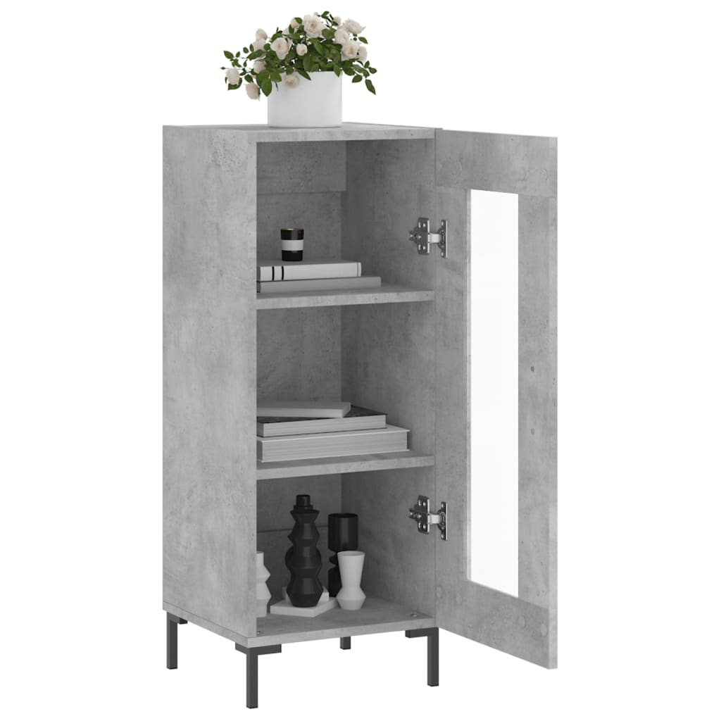 Buffet Gris béton 34,5x34x90 cm Bois d'ingénierie - XIOS
