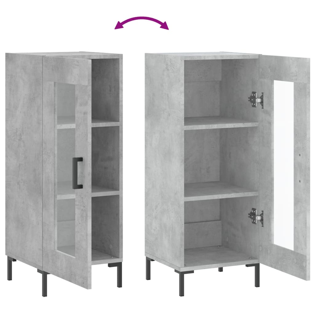 Buffet Gris béton 34,5x34x90 cm Bois d'ingénierie - XIOS