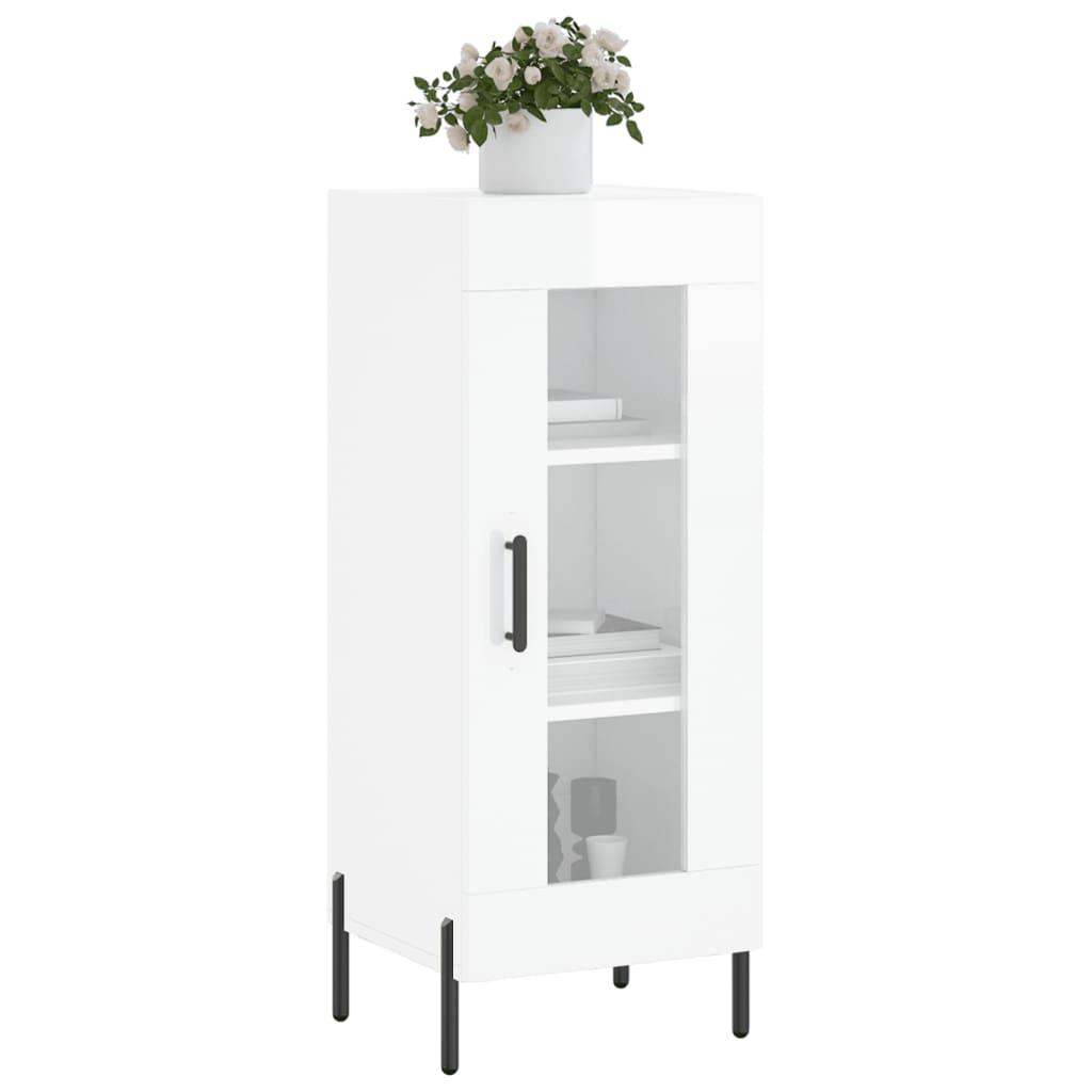 Buffet Blanc brillant 34,5x34x90 cm Bois d'ingénierie - XIOS
