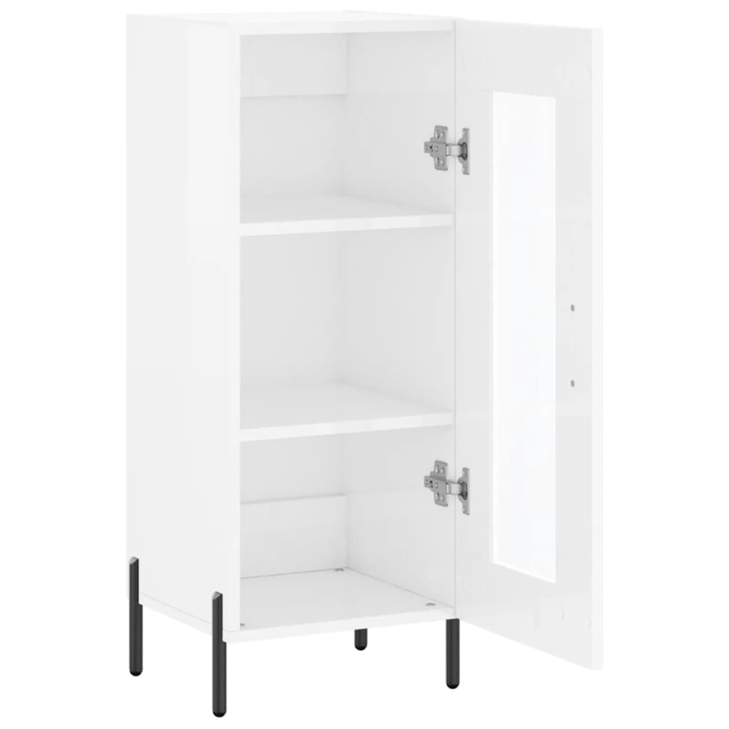 Buffet Blanc brillant 34,5x34x90 cm Bois d'ingénierie - XIOS