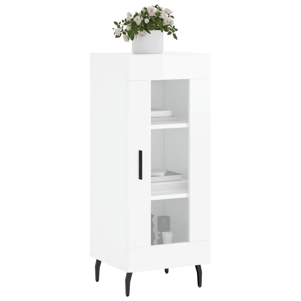 Buffet Blanc brillant 34,5x34x90 cm Bois d'ingénierie - XIOS