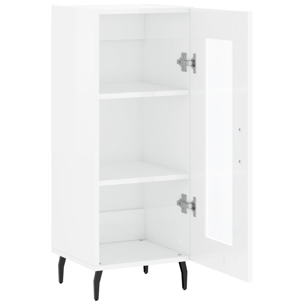 Buffet Blanc brillant 34,5x34x90 cm Bois d'ingénierie - XIOS