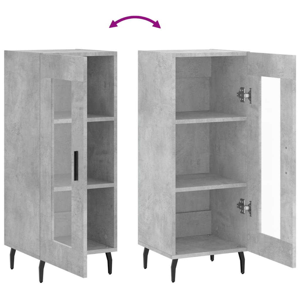 Buffet Gris béton 34,5x34x90 cm Bois d'ingénierie - XIOS