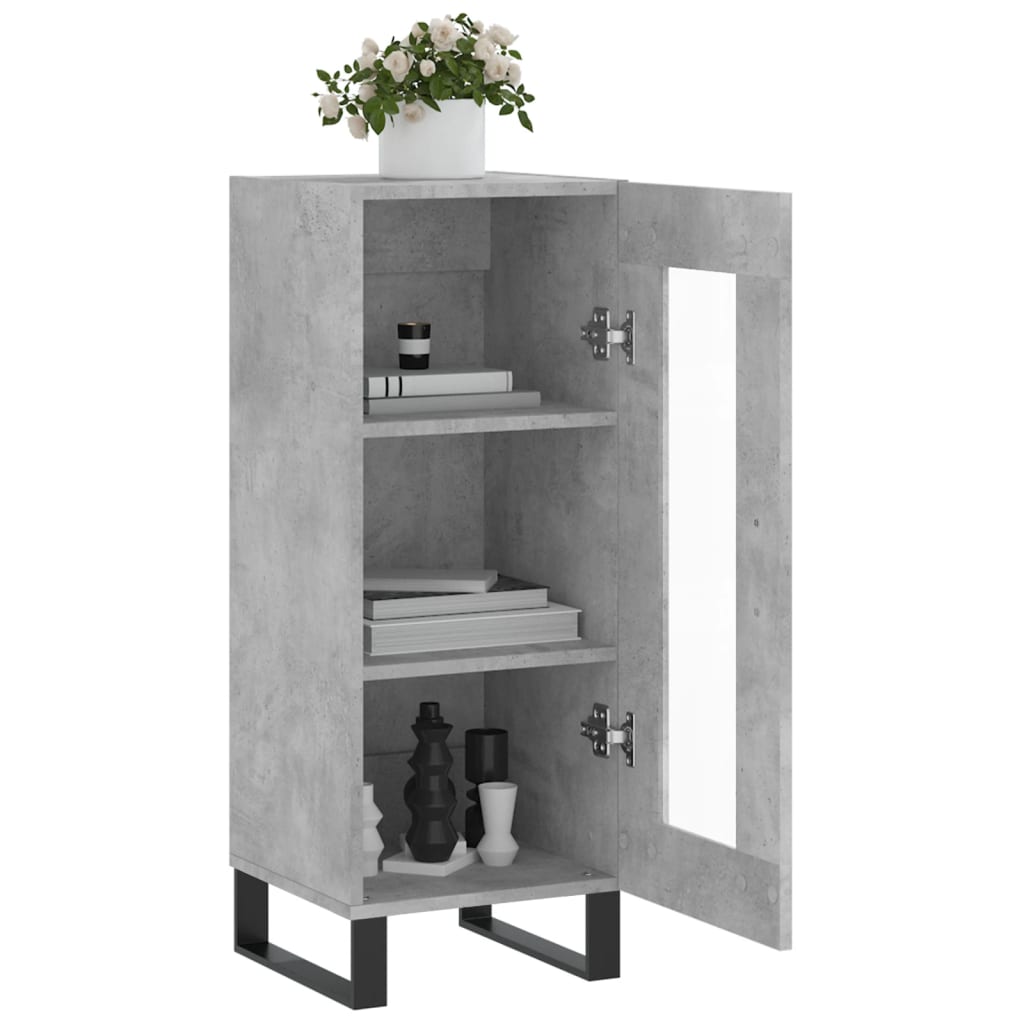 Buffet Gris béton 34,5x34x90 cm Bois d'ingénierie - XIOS