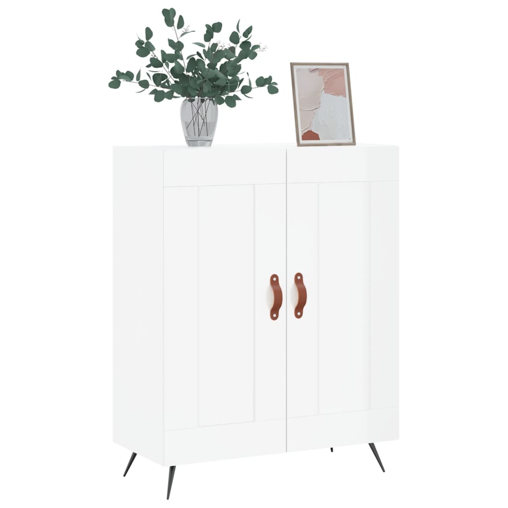Buffet Blanc brillant 69,5x34x90 cm Bois d'ingénierie - XIOS