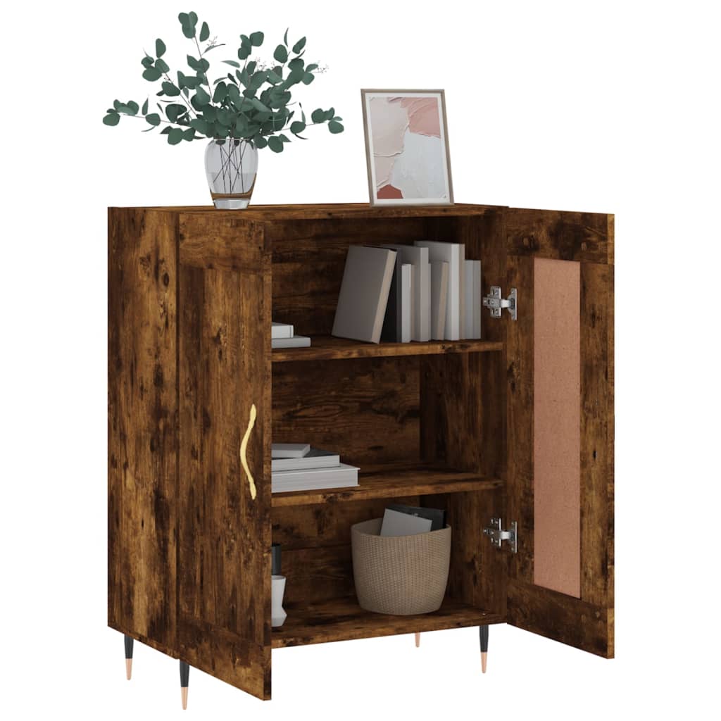 Buffet chêne fumé 69,5x34x90 cm bois d'ingénierie - XIOS