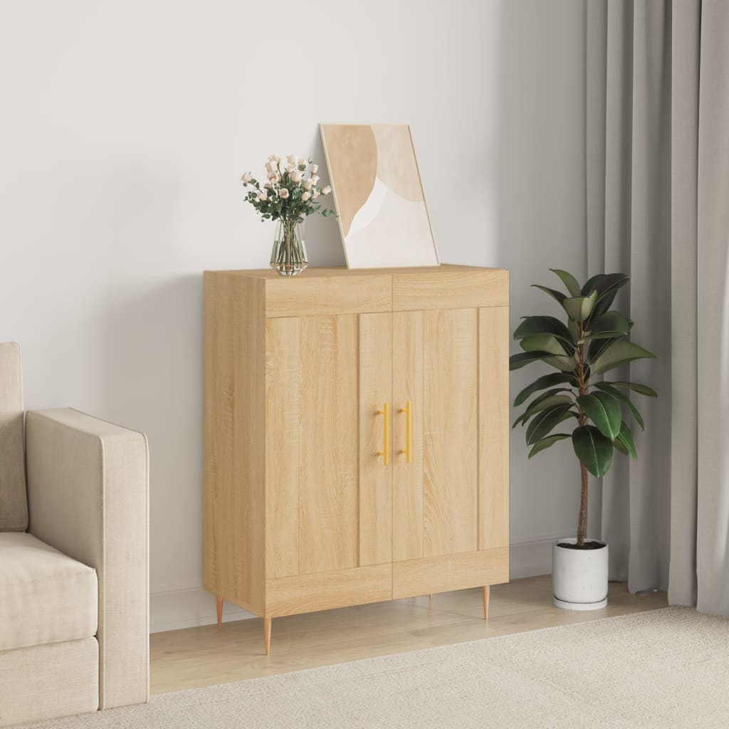 Buffet chêne sonoma 69,5x34x90 cm bois d'ingénierie - XIOS