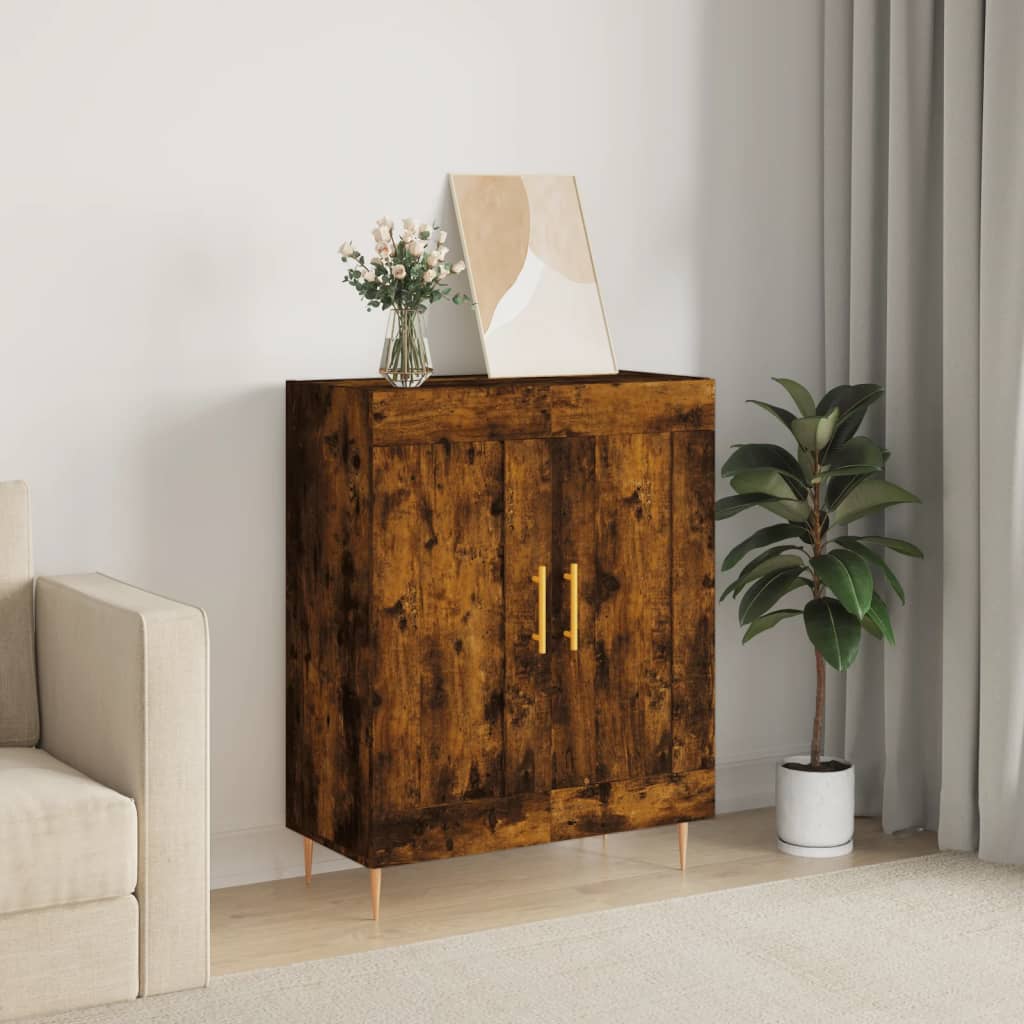 Buffet chêne fumé 69,5x34x90 cm bois d'ingénierie - XIOS
