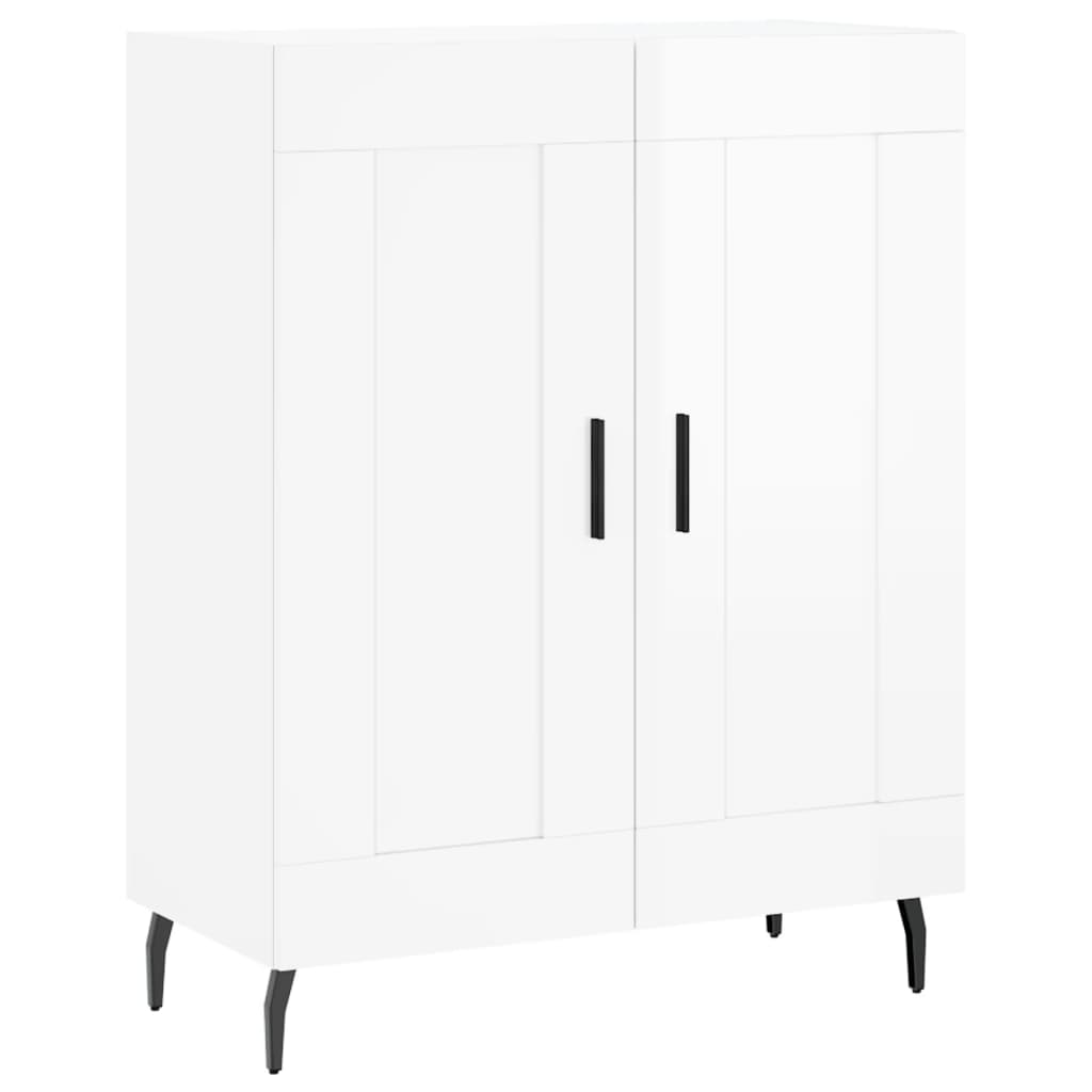 Buffet Blanc brillant 69,5x34x90 cm Bois d'ingénierie - XIOS