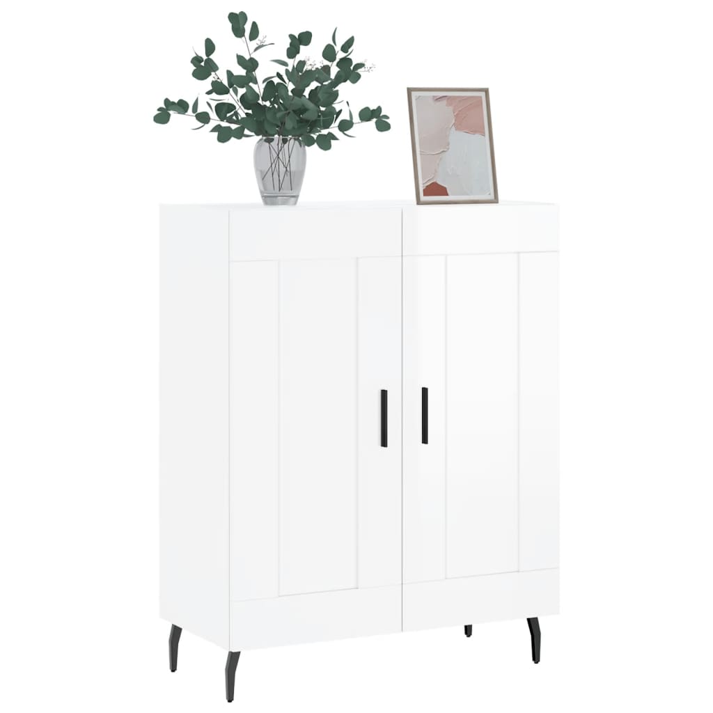 Buffet Blanc brillant 69,5x34x90 cm Bois d'ingénierie - XIOS