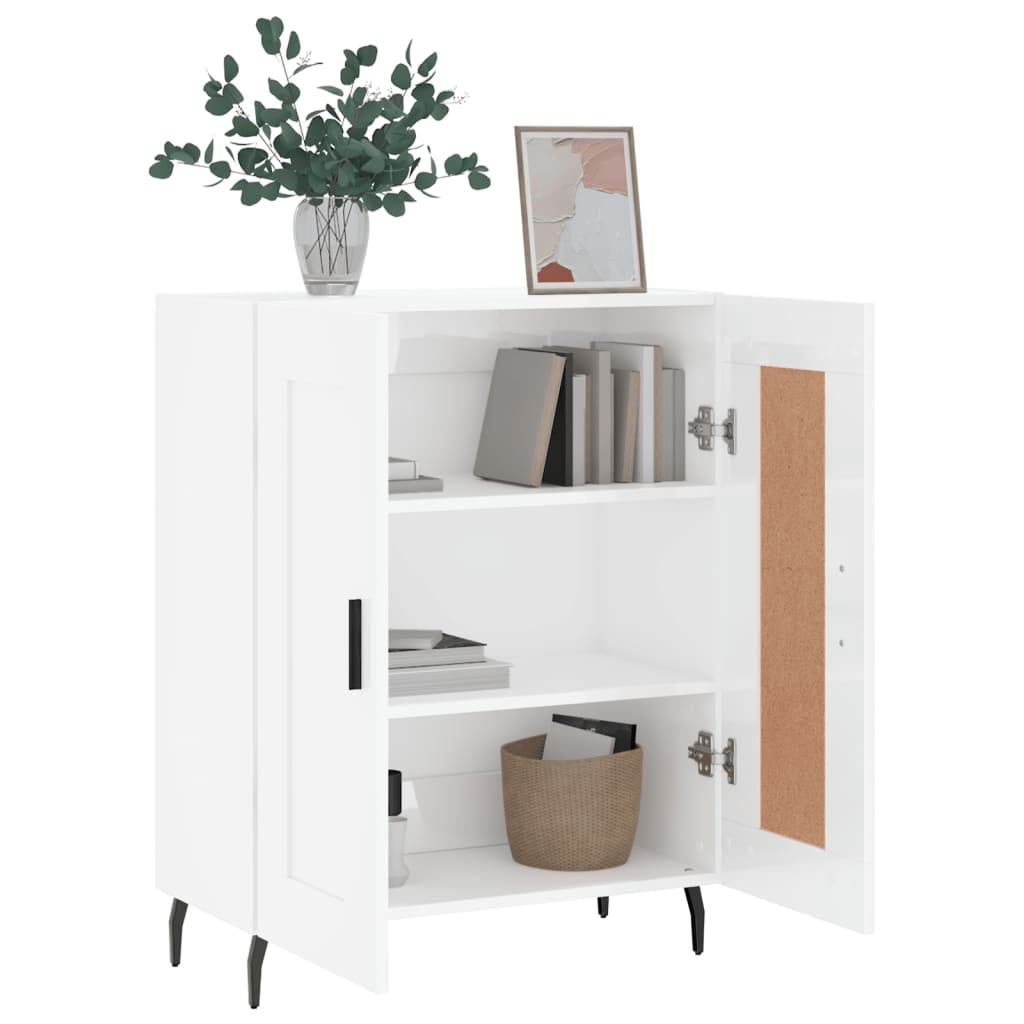 Buffet Blanc brillant 69,5x34x90 cm Bois d'ingénierie - XIOS