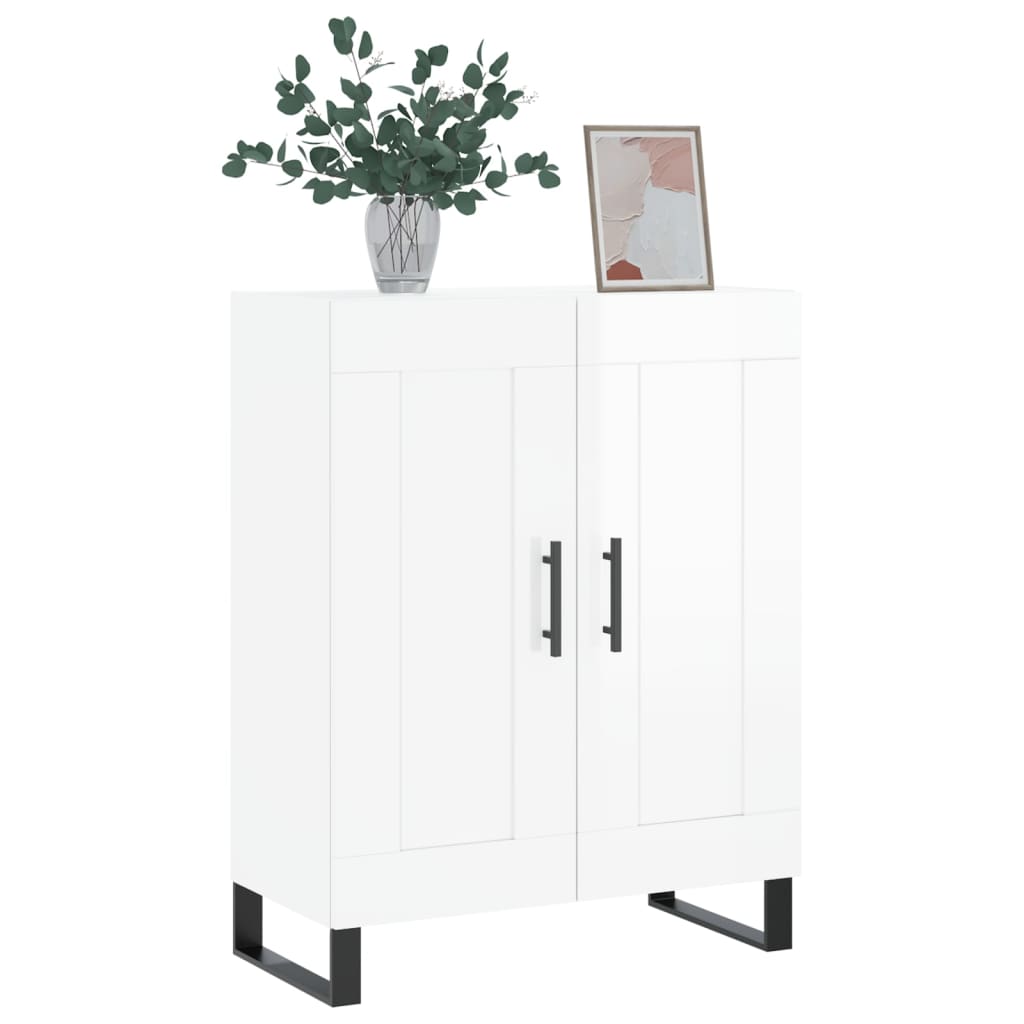 Buffet Blanc brillant 69,5x34x90 cm Bois d'ingénierie - XIOS