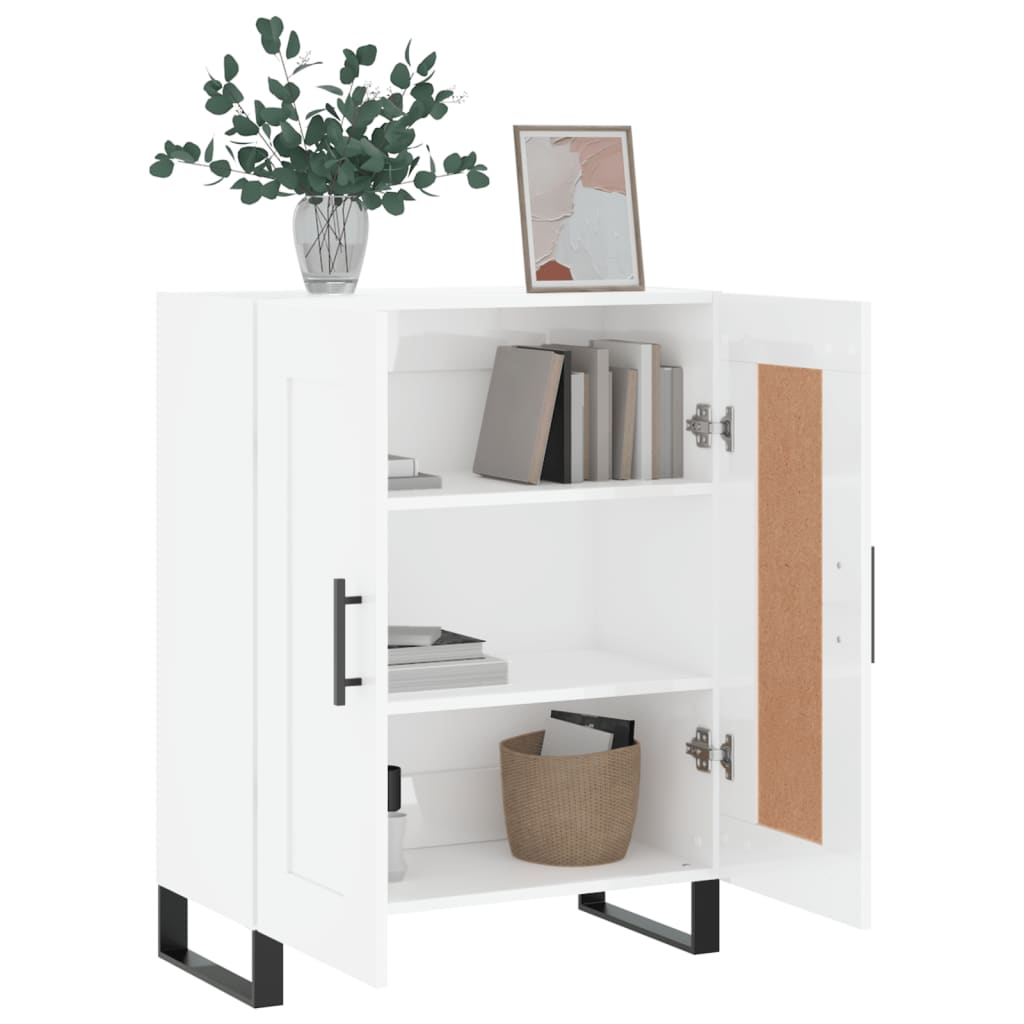 Buffet Blanc brillant 69,5x34x90 cm Bois d'ingénierie - XIOS