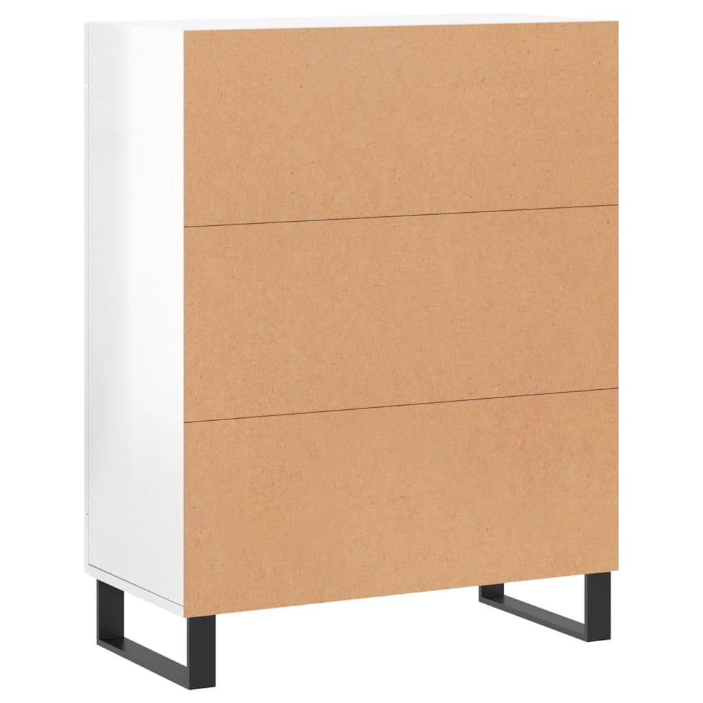 Buffet Blanc brillant 69,5x34x90 cm Bois d'ingénierie - XIOS