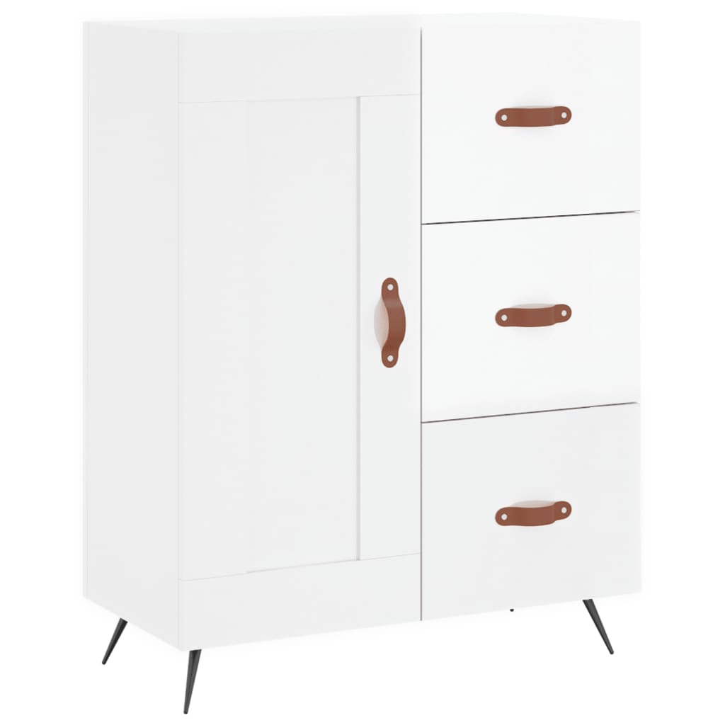 Buffet Blanc brillant 69,5x34x90 cm Bois d'ingénierie - XIOS
