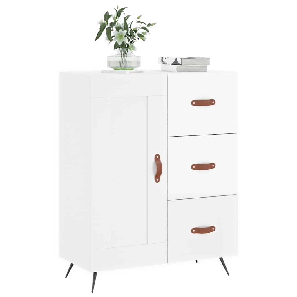 Buffet Blanc brillant 69,5x34x90 cm Bois d'ingénierie - XIOS