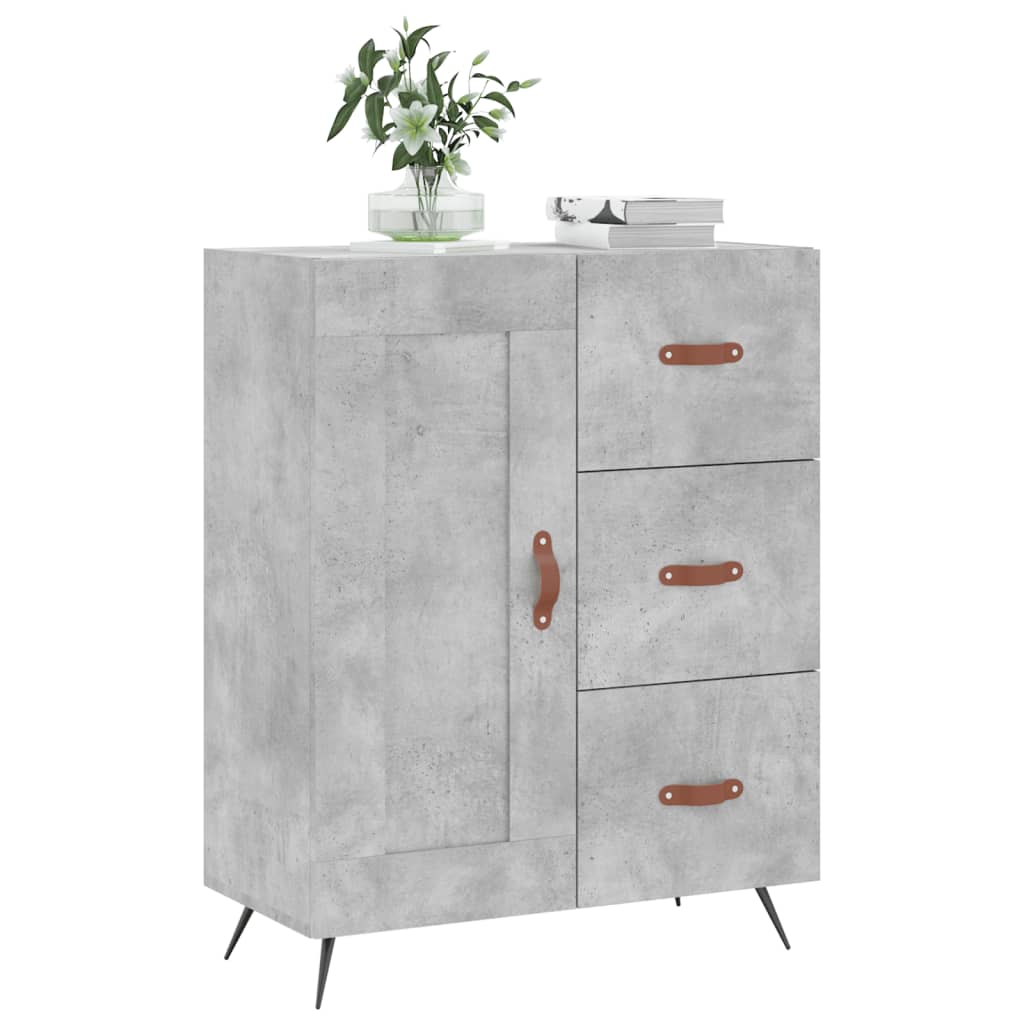 Buffet gris béton 69,5x34x90 cm bois d'ingénierie - XIOS