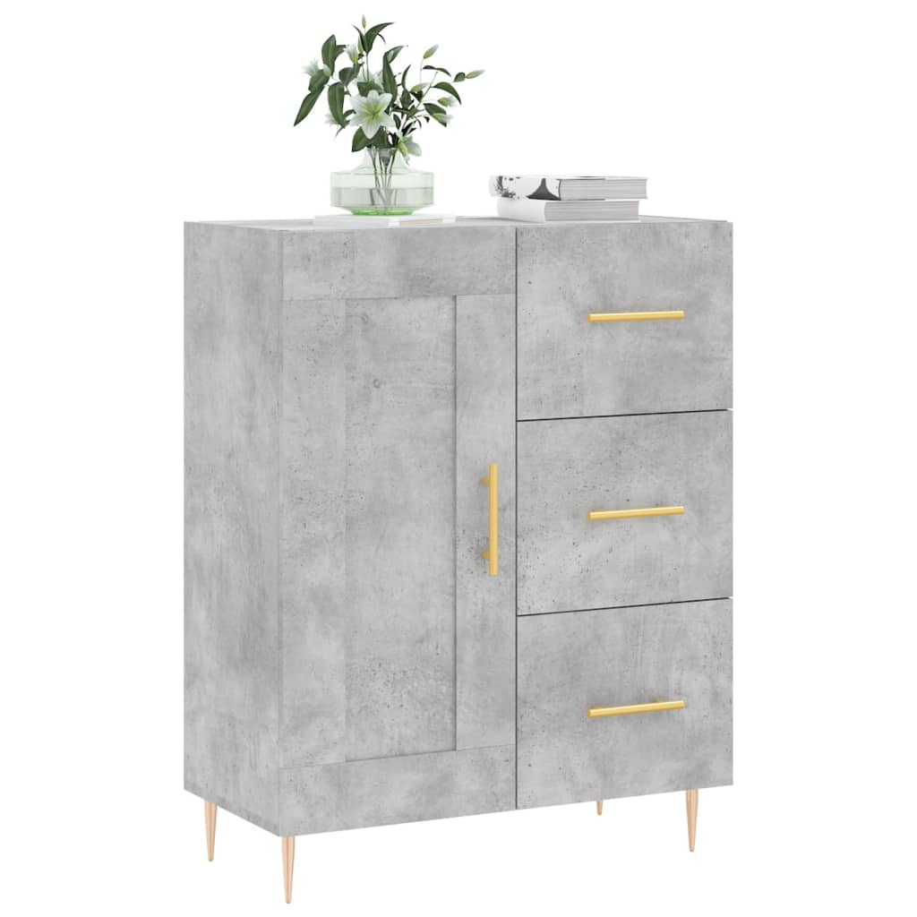 Buffet gris béton 69,5x34x90 cm bois d'ingénierie - XIOS