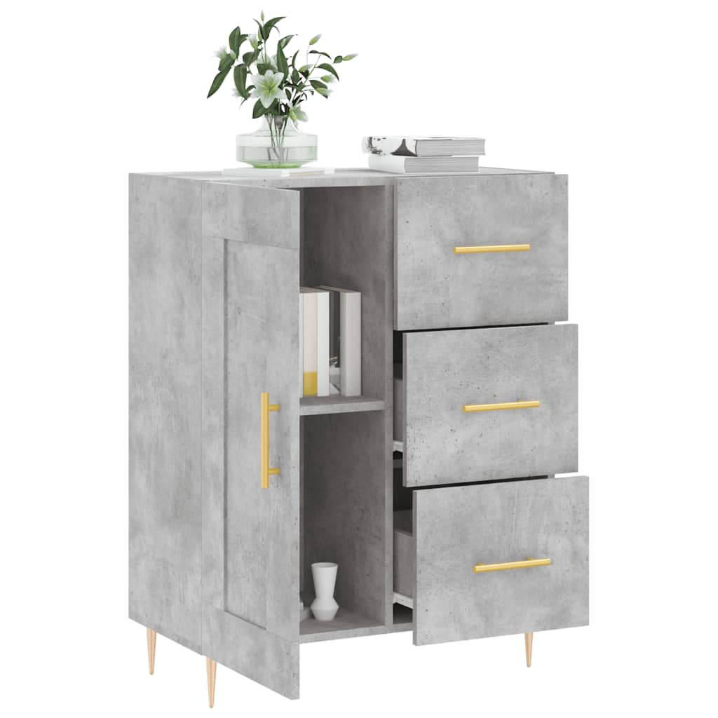 Buffet gris béton 69,5x34x90 cm bois d'ingénierie - XIOS