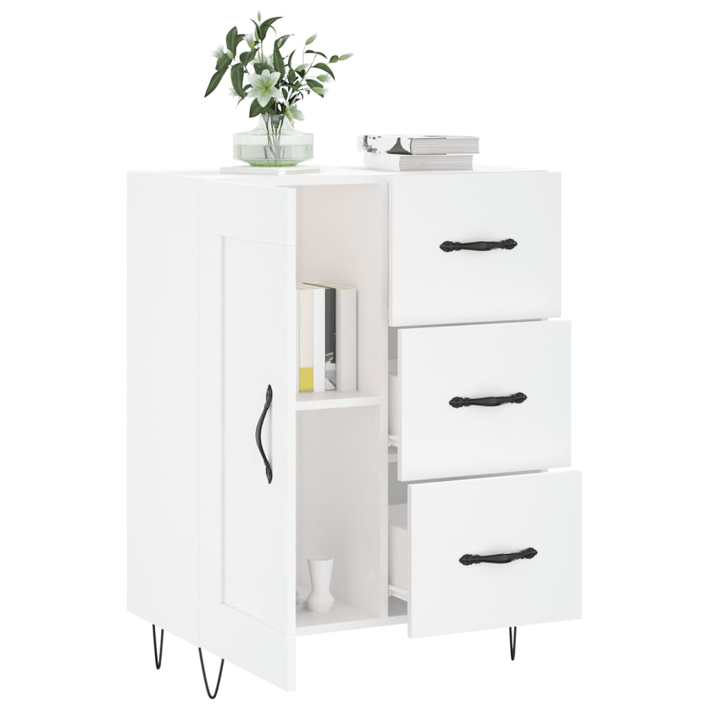 Buffet Blanc brillant 69,5x34x90 cm Bois d'ingénierie - XIOS