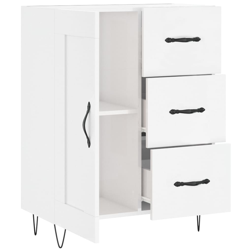 Buffet Blanc brillant 69,5x34x90 cm Bois d'ingénierie - XIOS