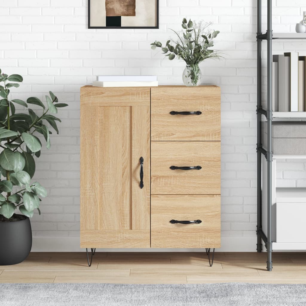 Buffet chêne sonoma 69,5x34x90 cm bois d'ingénierie - XIOS